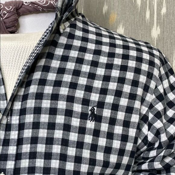 Ralph Lauren Black & White Check Plaid Shirt - Picture 14 of 16